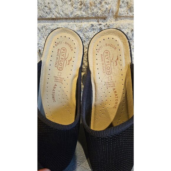 Fly Flot Mesh Slip On Comfort Clogs Genuine Leather Shoes, Black Womens Sz 9.5 - Picture 4 of 5